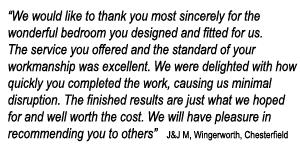 Newbold Fitted Bedrooms - Letter from another satisfied customer.